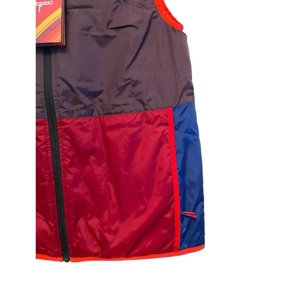 Cotopaxi Teca Calido Hooded Vest Women Size XS Red Hot Sun Reversible Zip‎ NWT